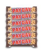 American Sweets - A pack of 6 Hersheys Payday American candy bar made from peanuts and caramel covered in chocolate.