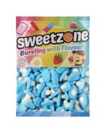 Retro Sweets - A bulk 1kg bag of Sweetzone Giant Blue Raspberry Mushrooms sweets