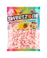 Retro Sweets - A bulk 1kg bag of Sweetzone Strawberry Puffs sweets