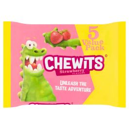 Chewits Strawberry - 5 Pack - Retro Sweets - Multipack Sweets - Chewy ...