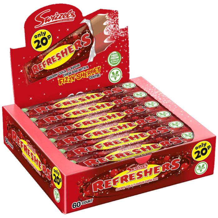 Refresher Bars - Cherry Cola - 60 Pack - Retro Sweets - Chewy Sweets ...