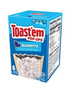 A box of Blueberry flavoured Pop Tarts, American sweets imported to the UK