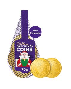 A net of Christmas chocolate coins, perfect stocking filler sweets!