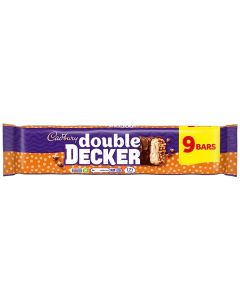 Double Decker 9 Pack - A contrasting combination of crispy cereal and soft, pillowy nougat, layered up and coated in smooth Cadbury milk chocolate, giving you two bars in one!