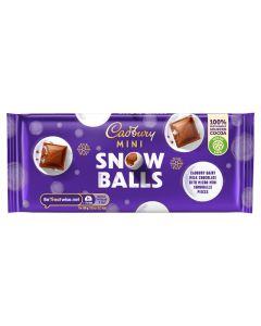 Christmas Sweets - Cadbury Mini Snowballs milk chocolate festive bar.