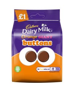 Cadbury Giant Orange chocolate buttons, milk chocolate with infused orange oil