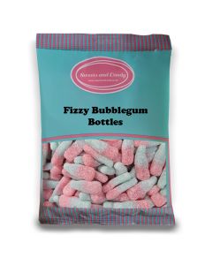 Fizzy Bubblegum Bottles - 1Kg Bulk bag of retro fizzy bubblegum flavour sweets shaped like bottles.