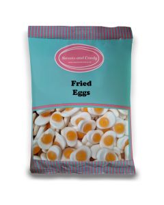 Fried Eggs - 1Kg Bulk bag of retro fruit flavour jelly sweets shaped like eggs.