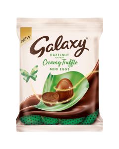 Galaxy Hazelnut Truffle Easter Mini Eggs in a share size bag.