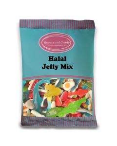 Halal Sweets - 1Kg Bulk bag of Halal Jelly Mix, assorted fruit flavour jelly sweets