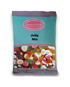 Jelly Mix - 1Kg Bulk bag of assorted retro, fruit flavour jelly sweets, in assorted shapes and sizes