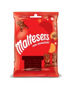 Christmas Sweets - Stocking Fillers - A 59g bag of Malteser reindeers, crunchy malt and honeycomb sweets covered in chocolate