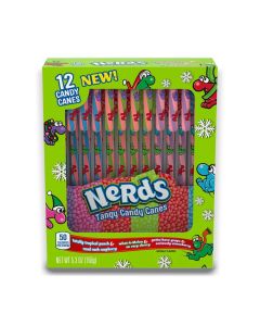 A box of 12 Nerds tangy candy canes, American Christmas sweets