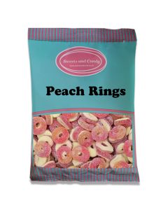 Peach Rings 1kg - A bulk 1kg bag of peach flavour sweets