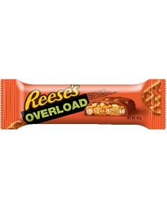 American Sweets - Reese's Overload bar made with pretzels, caramel, peanut butter with a chocolate flavour coating