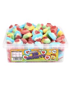 Sweetzone 3D hearts in a bulk plastic tub