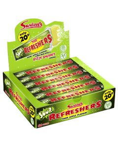 A pack of 60 sour apple chew bars, chewy retro sweets!