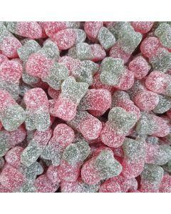 A 2kg bulk bag of fizzy cherry sweets, gummy cherries with a fizzy sour coating.