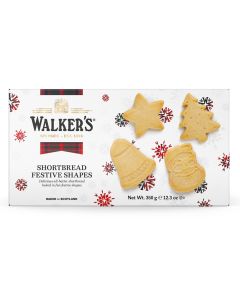 Christmas Biscuits - Walkers shortbread in festive shapes in a 350g gift box