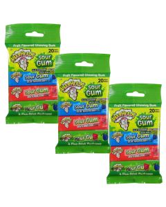 American Sweets - Warheads sour blue raspberry, apple and watermelon, chewing gum imported from America