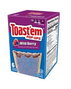 A box of Wild Berry flavoured Pop Tarts, American sweets imported to the UK