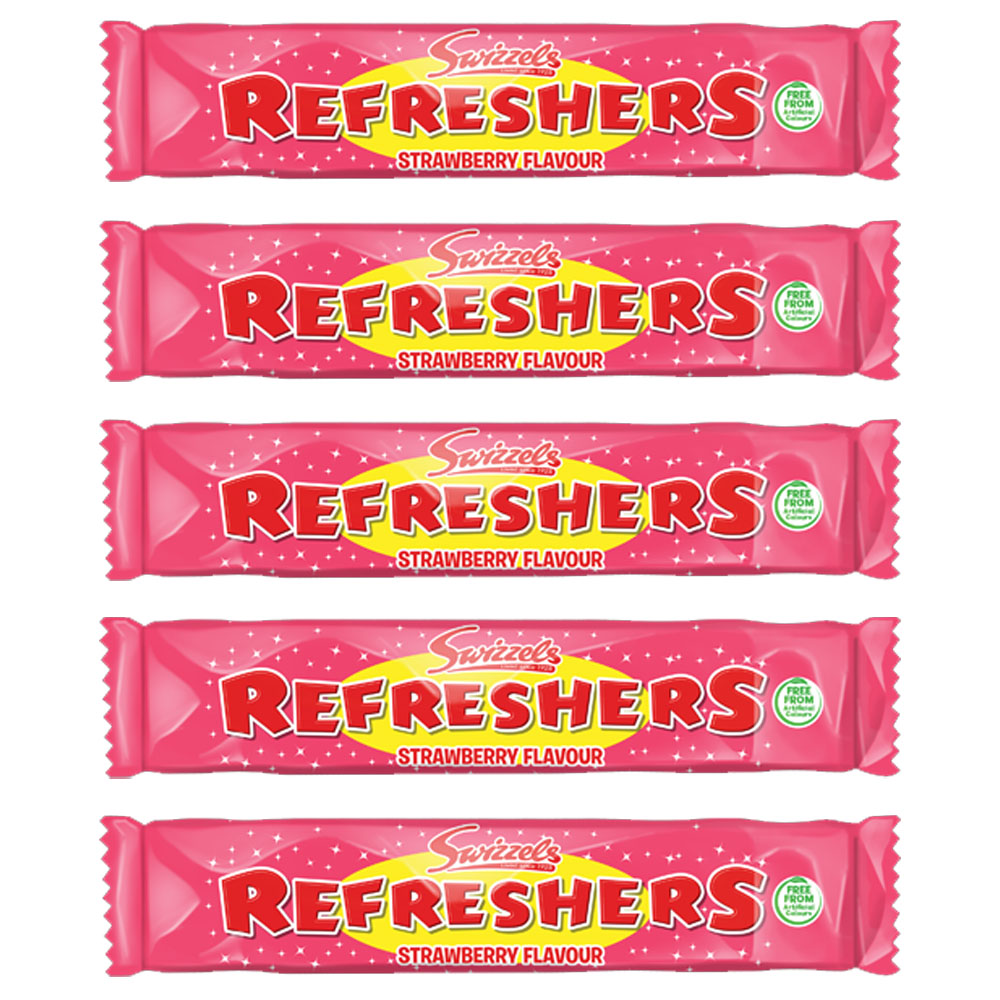 Strawberry Refreshers Chew Bars - 7 Pack - Retro Sweets - Chewy Sweets ...