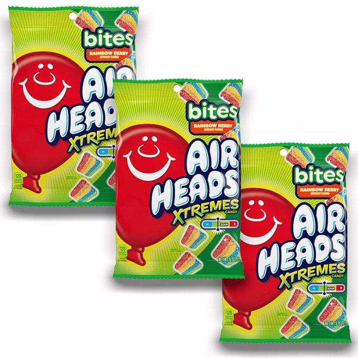 Airheads Xtremes Sour Rainbow Berry Bites - American Sweets - American ...