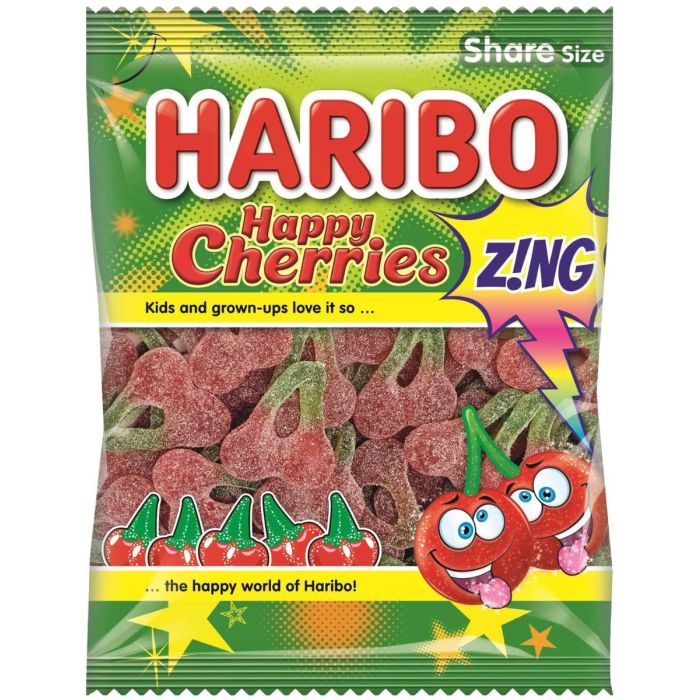 Haribo Fizzy Cherries 160g - Haribo Sweets - Fizzy Sweets - Retro ...